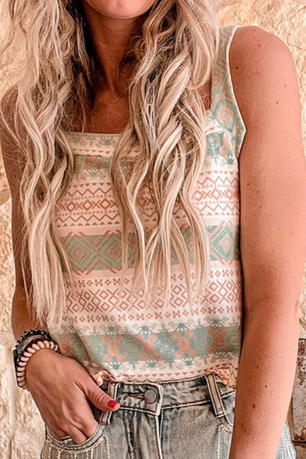 Tied Geometric Square Neck Cami sold by Charming Charlie