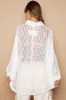 POL Oversize Lace Button-Down Shirt sold by Charming Charlie