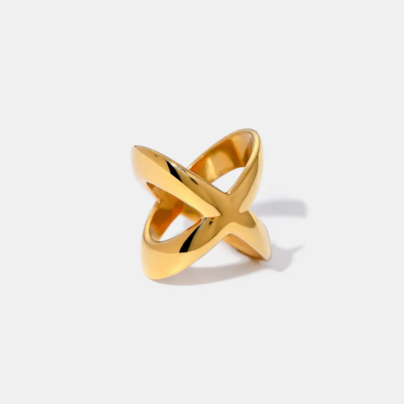18K Gold-Plated Crisscross Ring sold by Charming Charlie