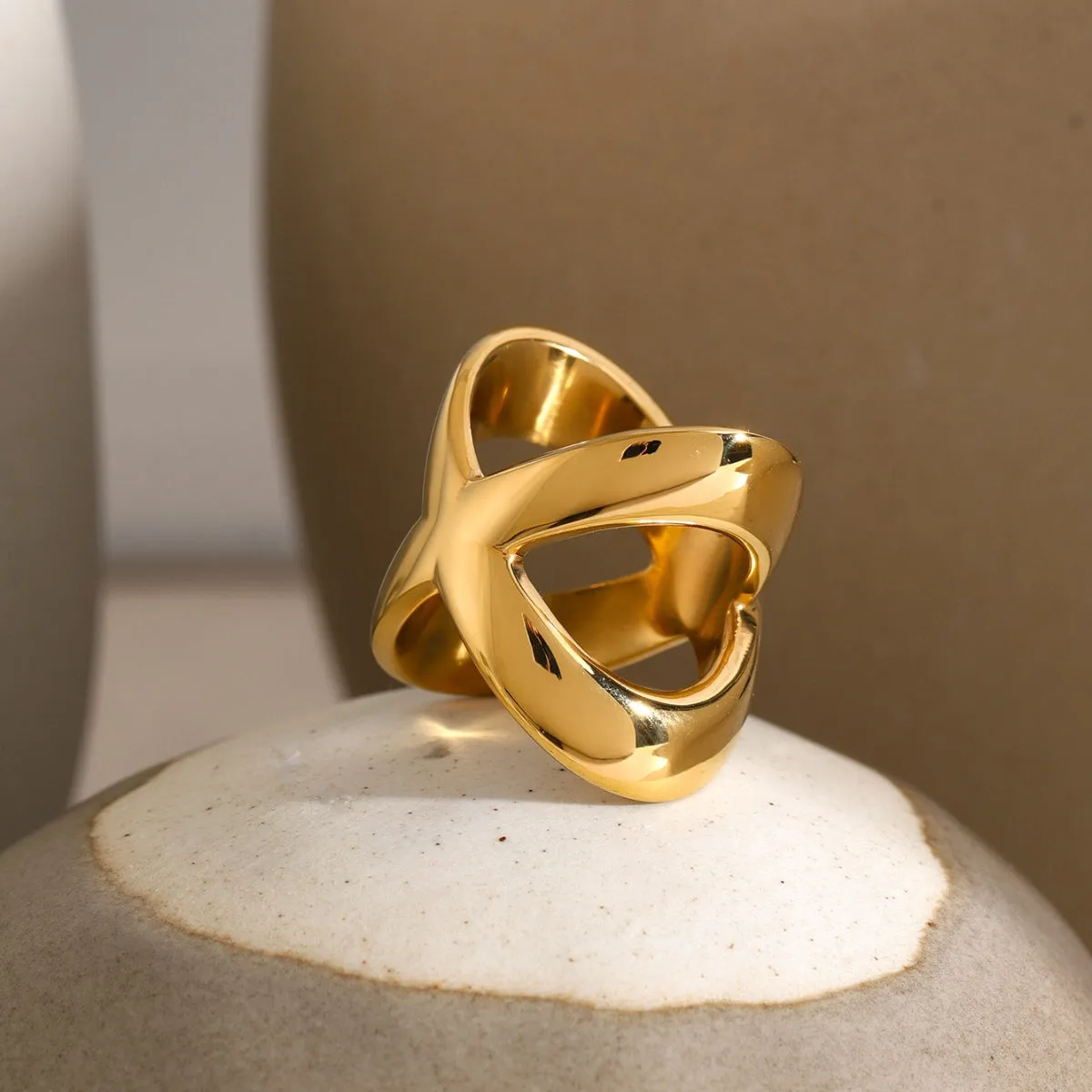 18K Gold-Plated Crisscross Ring sold by Charming Charlie product image thumbnail 3