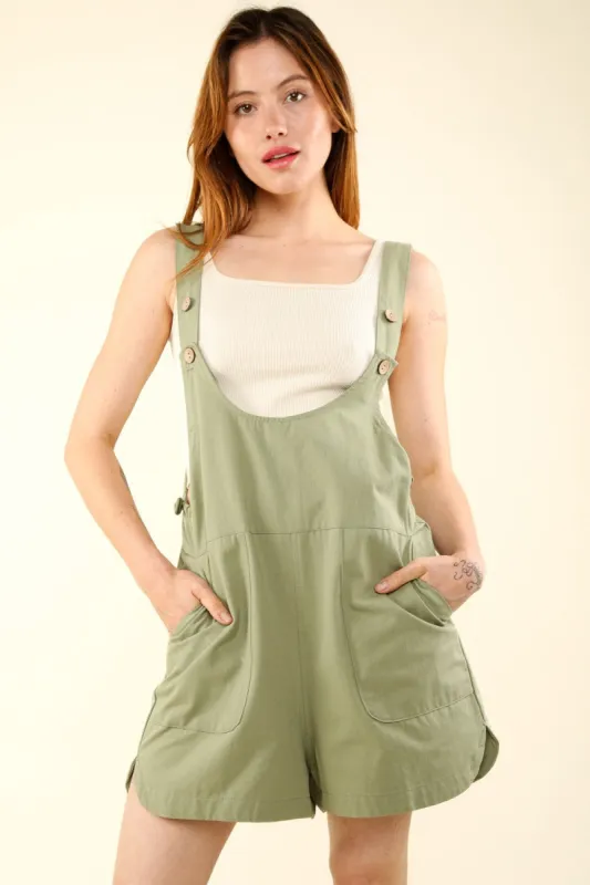 VERY J Adjustable Waist Suspender Overalls with Pockets sold by Charming Charlie
