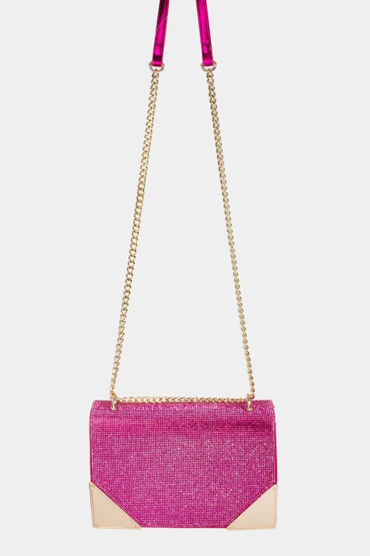 Fame Rhinestone Studded Rectangle Crossbody Bag sold by Charming Charlie