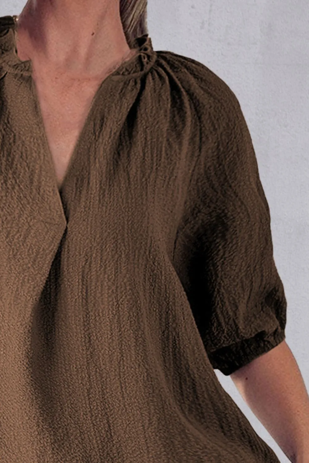 Frill Notched Half Sleeve Blouse sold by Charming Charlie product image thumbnail 3