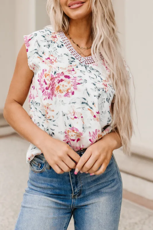 Printed V-Neck Cap Sleeve Blouse sold by Charming Charlie