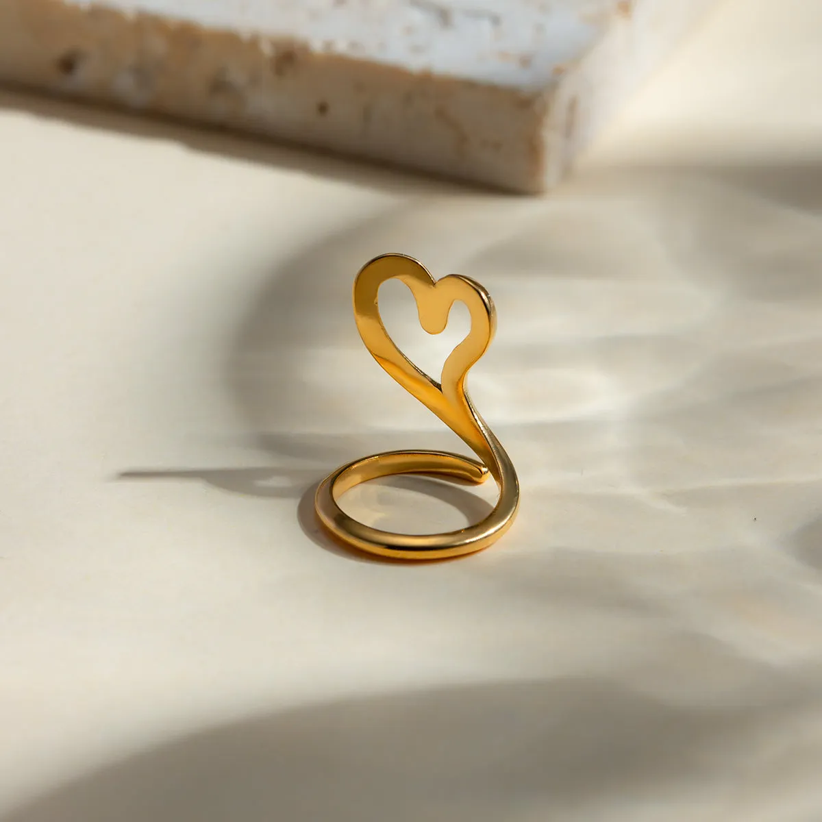 Stainless Steel Cutout Heart Bypass Ring sold by Charming Charlie product image thumbnail 3