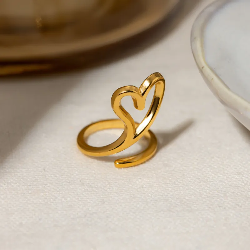 Stainless Steel Cutout Heart Bypass Ring sold by Charming Charlie