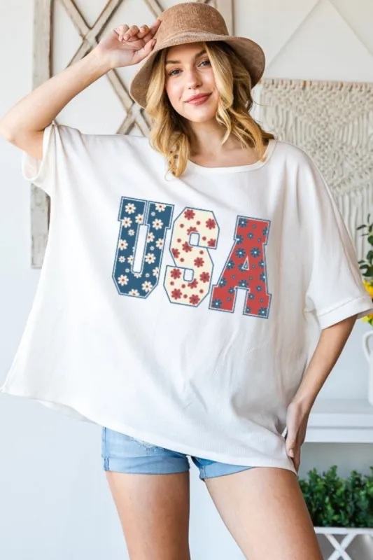 HOPELY USA Round Neck Half Sleeve T-Shirt sold by Charming Charlie