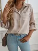 Devine Striped Collared Neck Long Sleeve Shirt sold by Charming Charlie