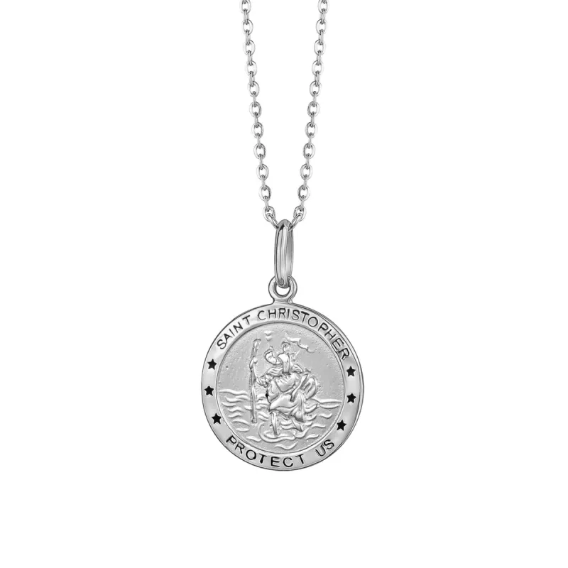 GL Creations- Sterling Silver Round St Christopher Pendant sold by Charming Charlie