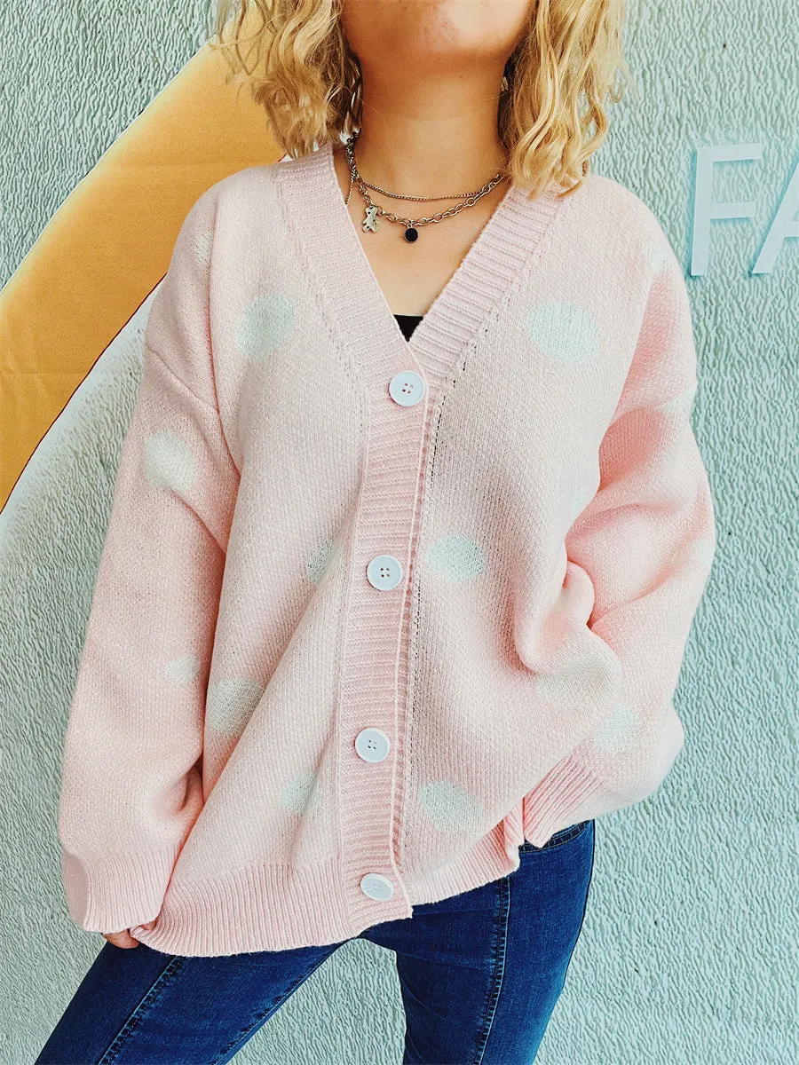 Polka Dot Button Up Cardigan sold by Charming Charlie product image thumbnail 4