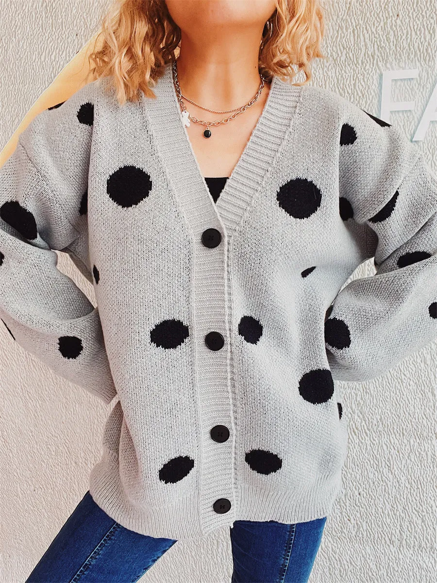 Polka Dot Button Up Cardigan sold by Charming Charlie