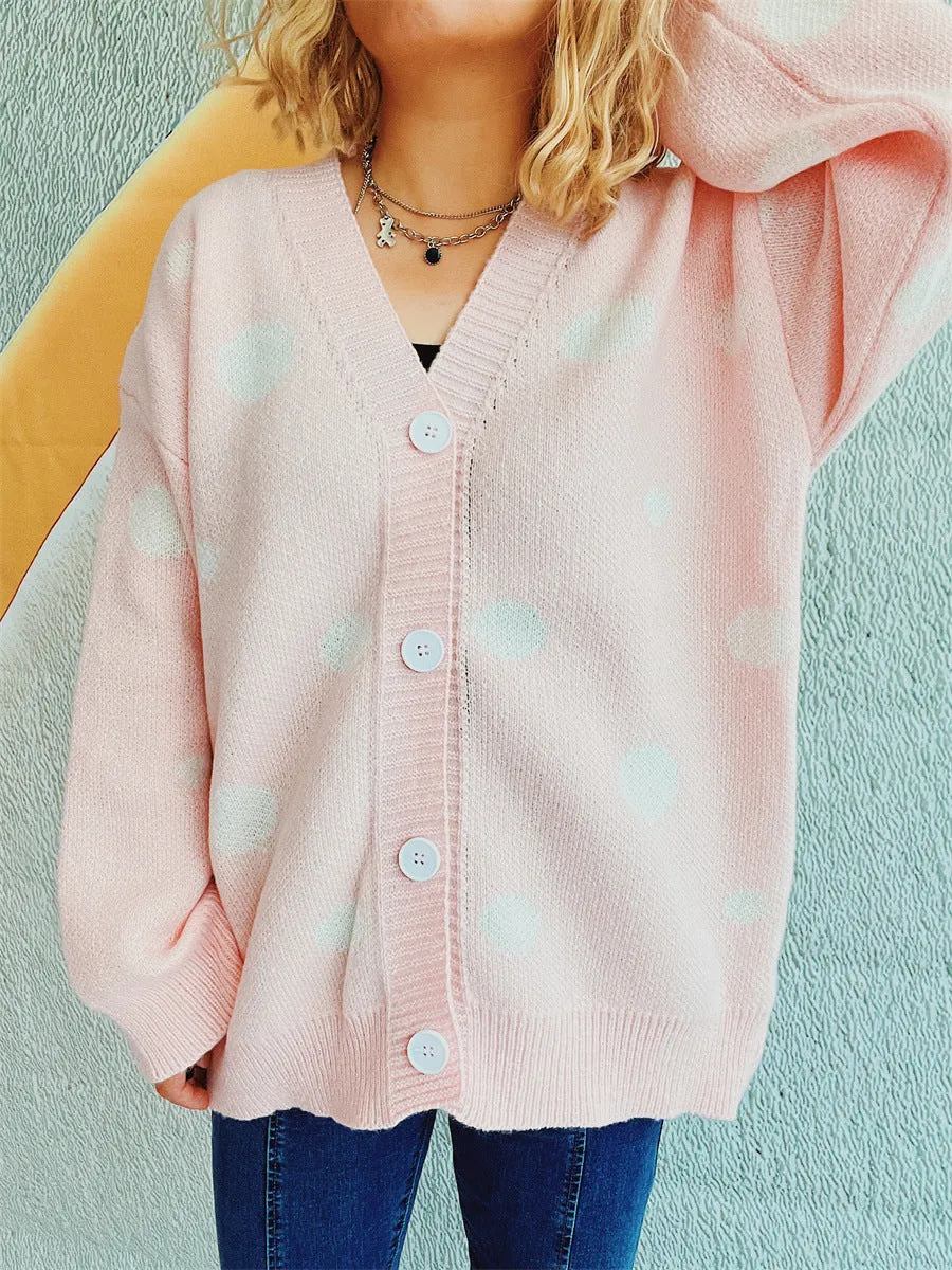 Polka Dot Button Up Cardigan sold by Charming Charlie product image thumbnail 5