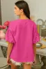 BiBi Puff Sleeve Pearl Decor Top sold by Charming Charlie