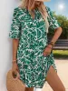 Ruffled Printed Half Sleeve Mini Dress sold by Charming Charlie