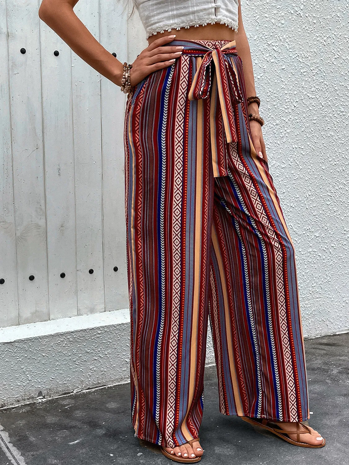 Tied Geometric Wide Leg Pants sold by Charming Charlie product image thumbnail 5