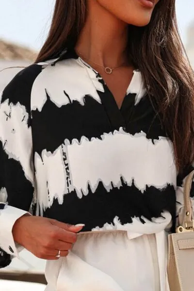 Printed Johnny Collar Long Sleeve Blouse sold by Charming Charlie product image thumbnail 3