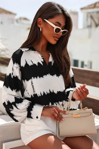 Printed Johnny Collar Long Sleeve Blouse sold by Charming Charlie product image thumbnail 4