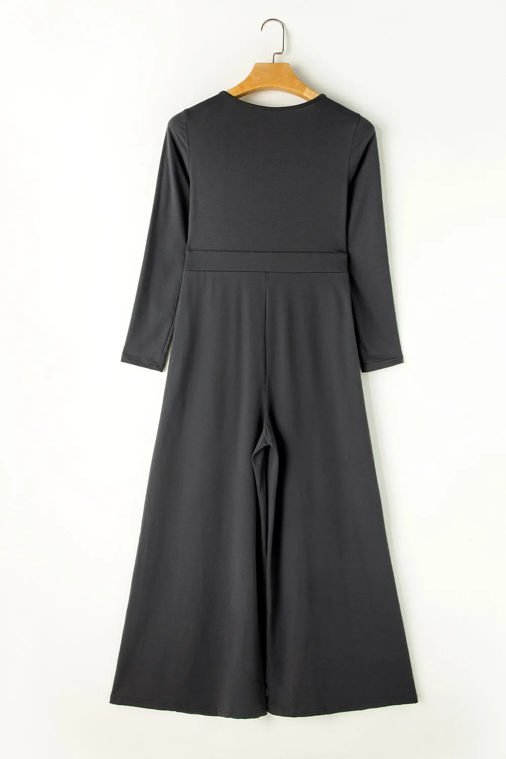 Pocketed Long Sleeve Wide Leg Jumpsuit sold by Charming Charlie product image thumbnail 3