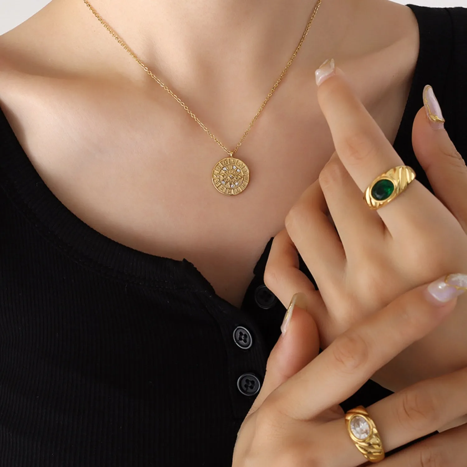 Zircon Titanium Steel Timepiece Shape Necklace sold by Charming Charlie product image thumbnail 4