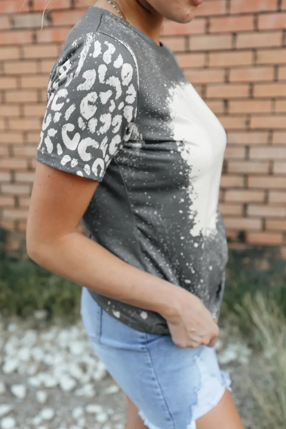 Leopard Round Neck Short Sleeve T-Shirt sold by Charming Charlie product image thumbnail 3