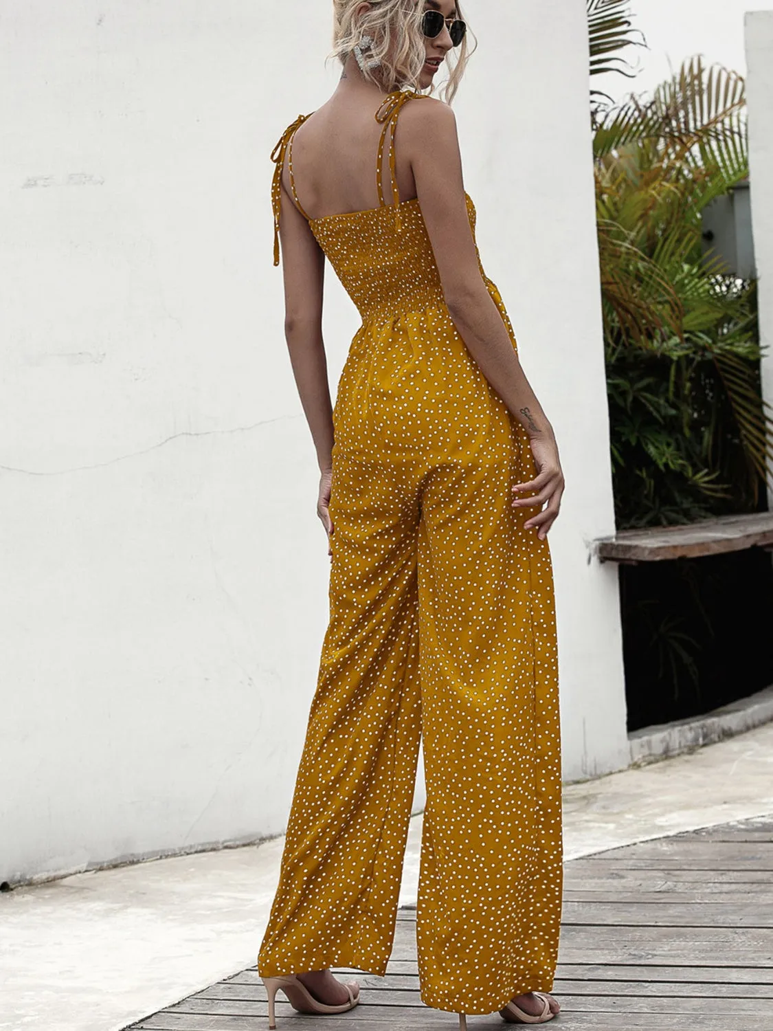 Square Neck Spaghetti Strap Jumpsuit sold by Charming Charlie product image thumbnail 2