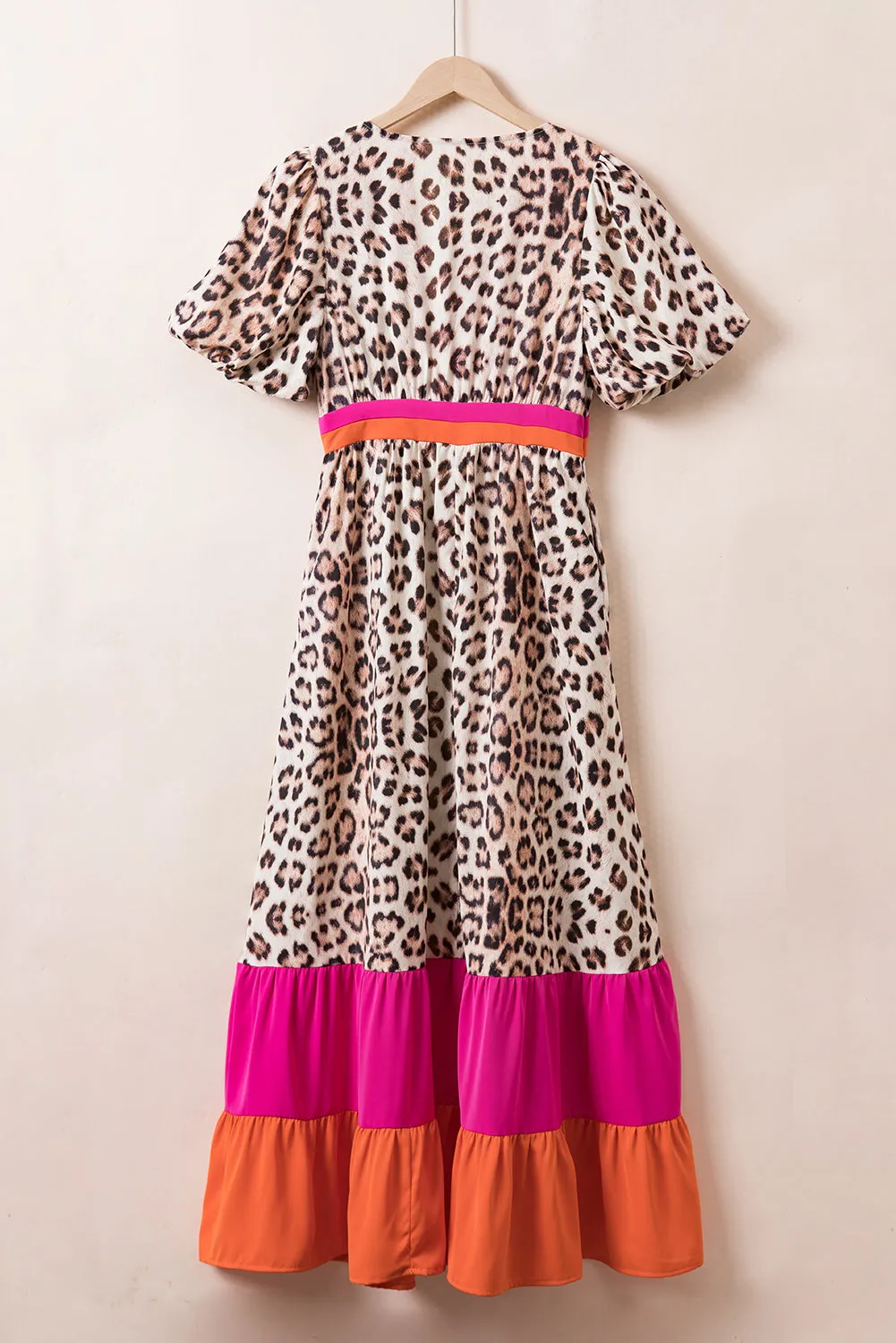 Full Size Leopard V-Neck Half Sleeve Maxi Dress sold by Charming Charlie product image thumbnail 4