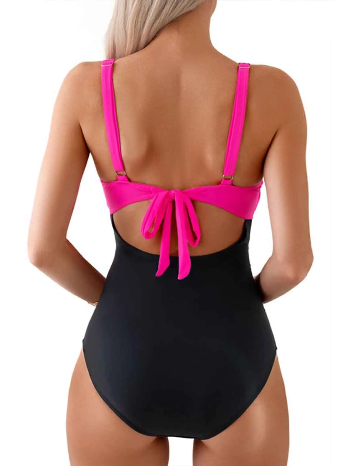 Tied Cutout Contrast One-Piece Swimwear sold by Charming Charlie product image thumbnail 2