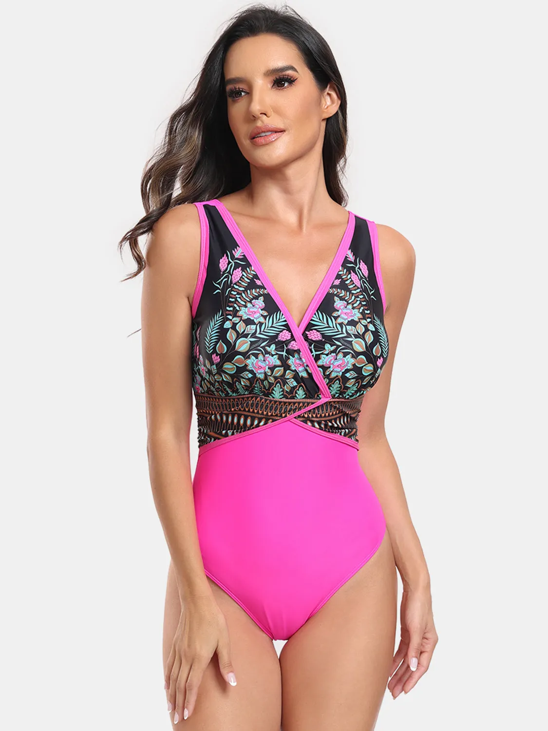 Printed Surplice Wide Strap One-Piece Swimwear sold by Charming Charlie product image thumbnail 3