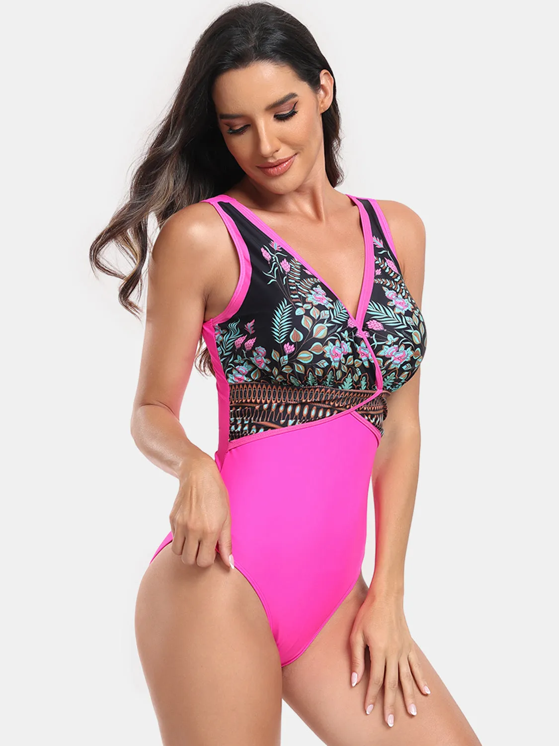 Printed Surplice Wide Strap One-Piece Swimwear sold by Charming Charlie product image thumbnail 5