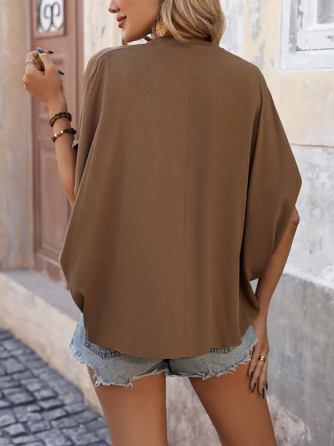 Notched Half Sleeve Blouse sold by Charming Charlie product image thumbnail 2