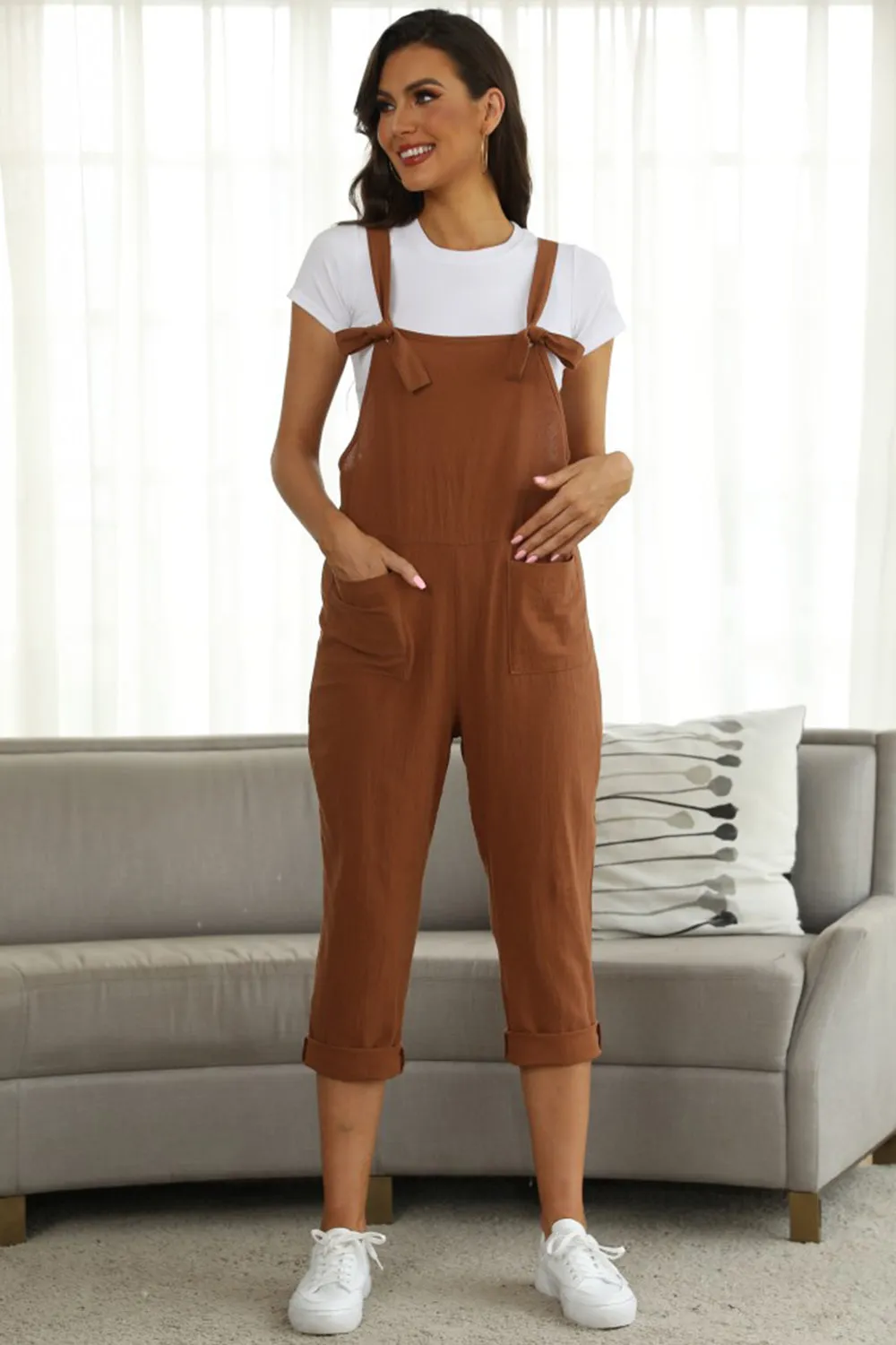 Full Size Square Neck Wide Strap Jumpsuit sold by Charming Charlie product image thumbnail 3