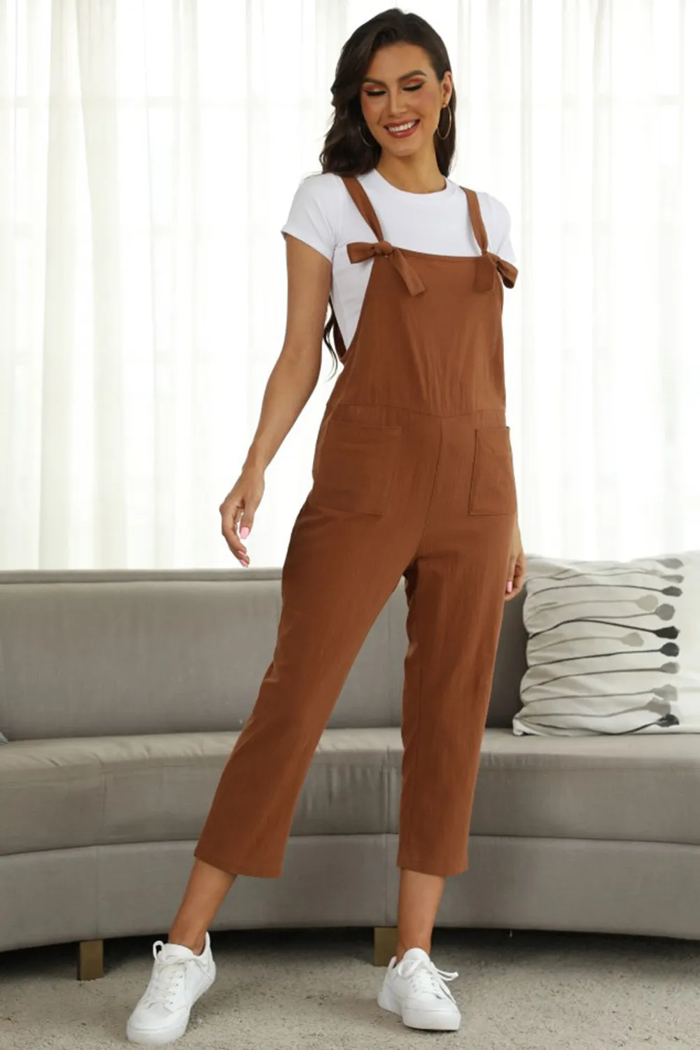 Full Size Square Neck Wide Strap Jumpsuit sold by Charming Charlie product image thumbnail 4