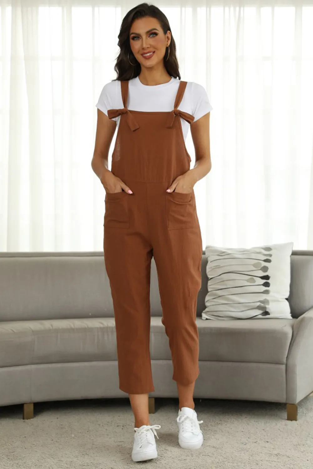 Full Size Square Neck Wide Strap Jumpsuit sold by Charming Charlie