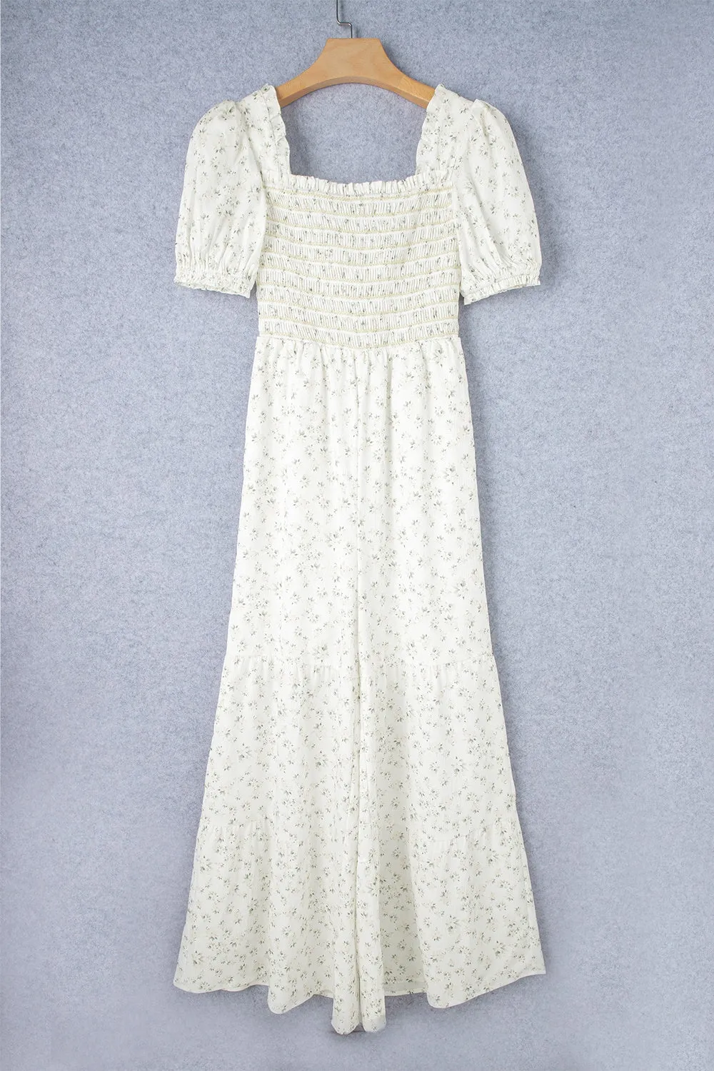 Smocked Printed Short Sleeve Jumpsuit sold by Charming Charlie product image thumbnail 2