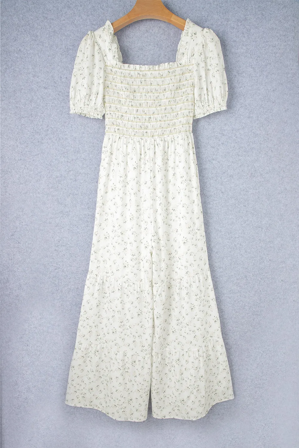 Smocked Printed Short Sleeve Jumpsuit sold by Charming Charlie product image thumbnail 3