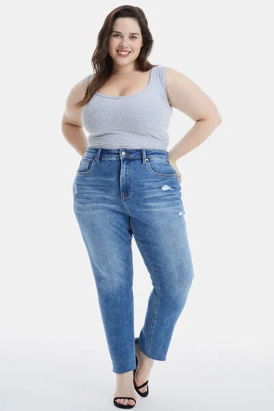 BAYEAS Full Size High Waist Distressed Raw Hew Skinny Jeans sold by Charming Charlie product image thumbnail 2