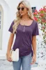 Ruched Square Neck Short Sleeve T-Shirt sold by Charming Charlie