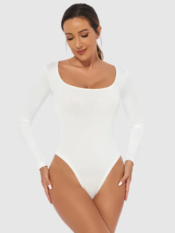 Full Size Scoop Neck Long Sleeve Bodysuit sold by Charming Charlie