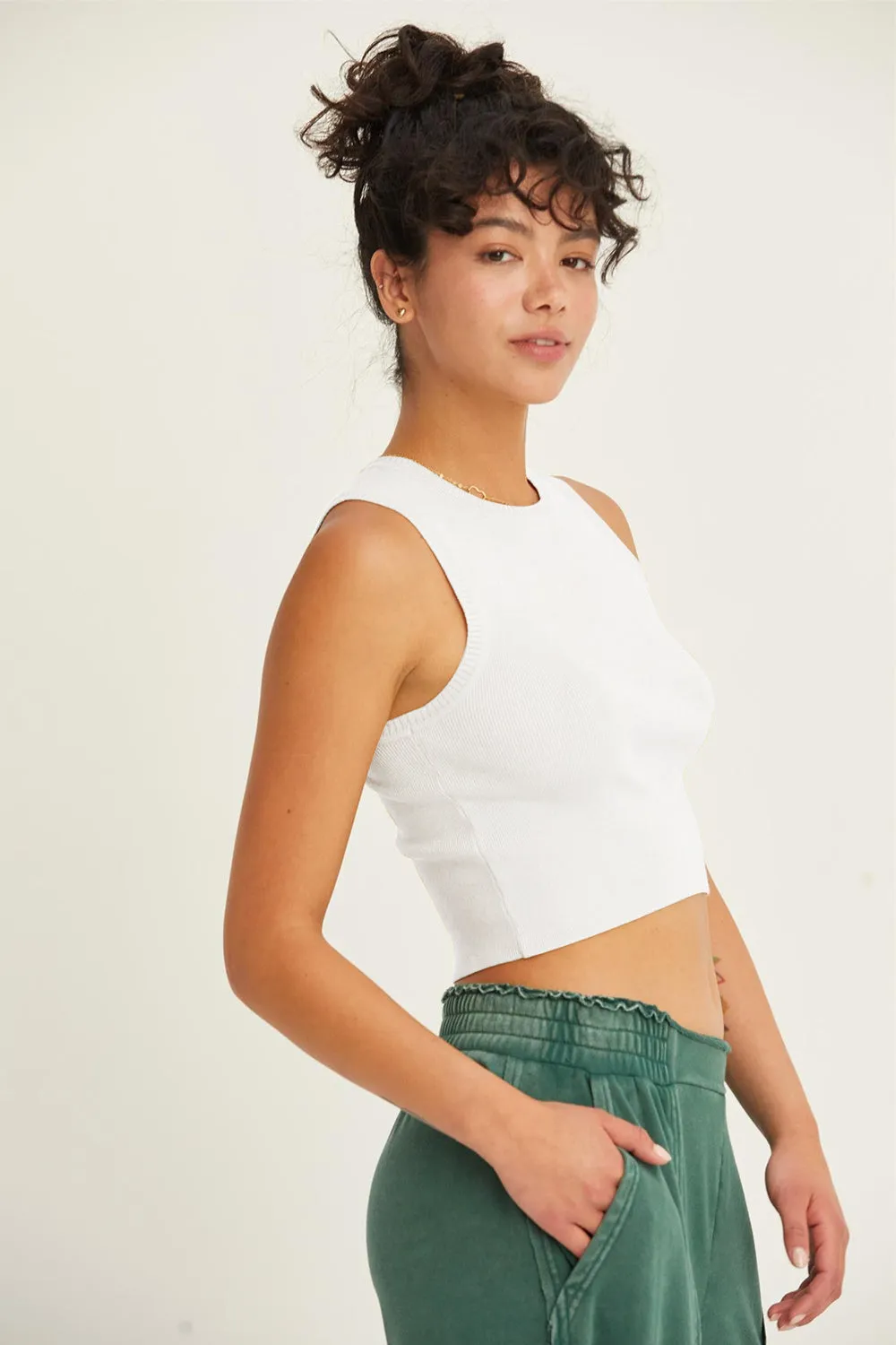 HYFVE Ribbed Knit Cropped Tank sold by Charming Charlie