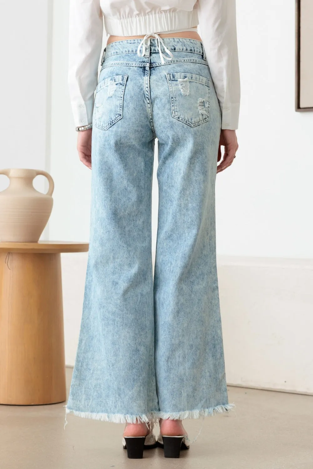 Litz La Distressed Frayed Hem Flare Jeans sold by Charming Charlie product image thumbnail 3
