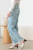 Litz La Distressed Frayed Hem Flare Jeans sold by Charming Charlie