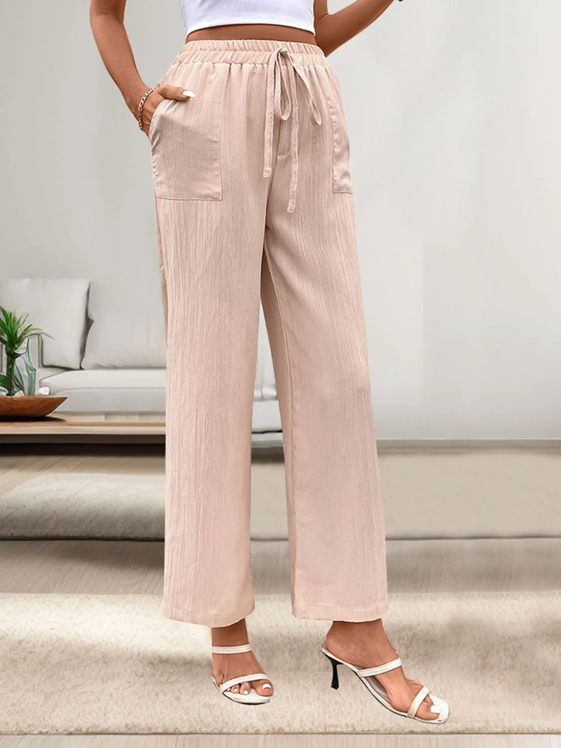 Tied Wide Leg Pants with Pockets sold by Charming Charlie product image thumbnail 5