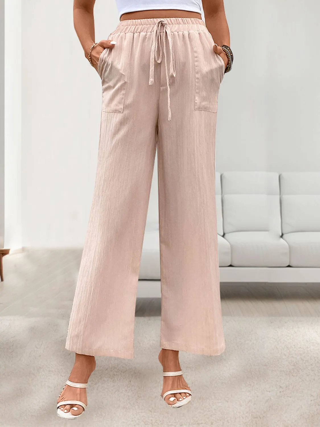 Tied Wide Leg Pants with Pockets sold by Charming Charlie product image thumbnail 3