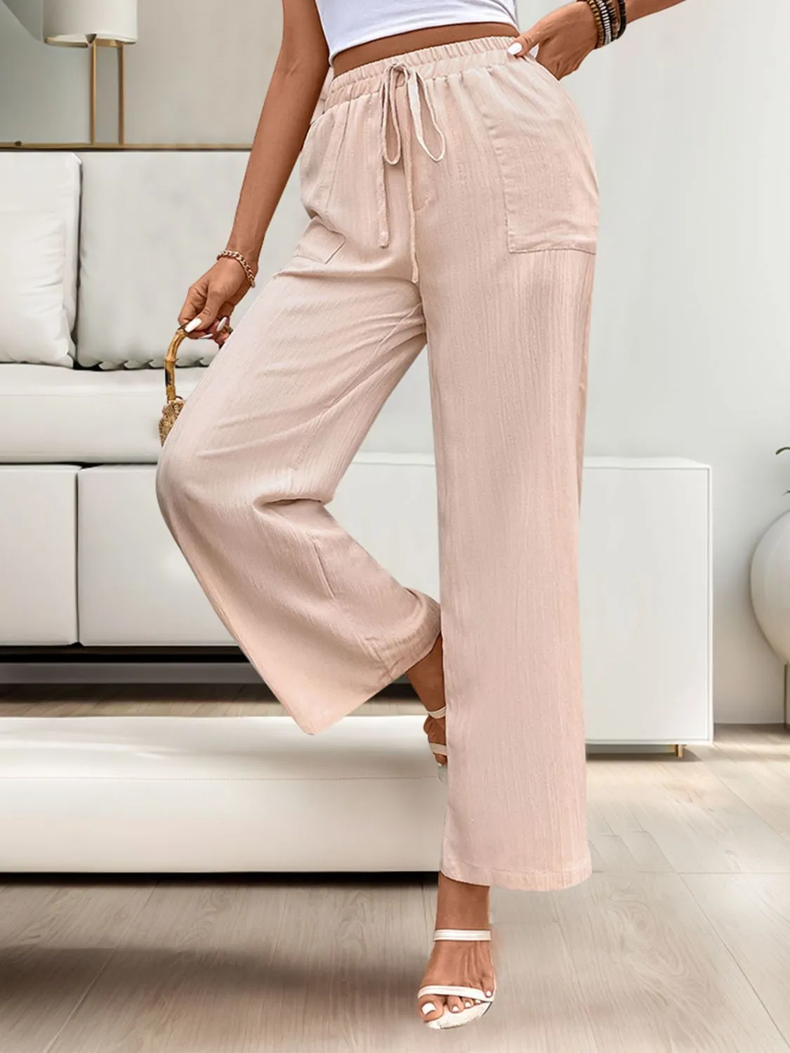 Tied Wide Leg Pants with Pockets sold by Charming Charlie product image thumbnail 4