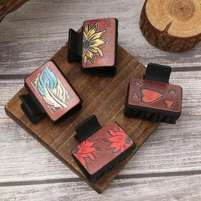 PU Leather Acrylic Claw Clip sold by Charming Charlie