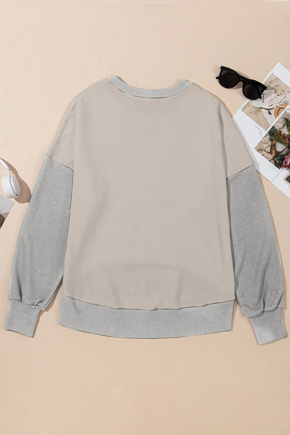 Contrast Round Neck Long Sleeve Sweatshirt sold by Charming Charlie product image thumbnail 4
