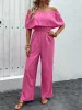 Off-Shoulder Wide Leg Jumpsuit sold by Charming Charlie