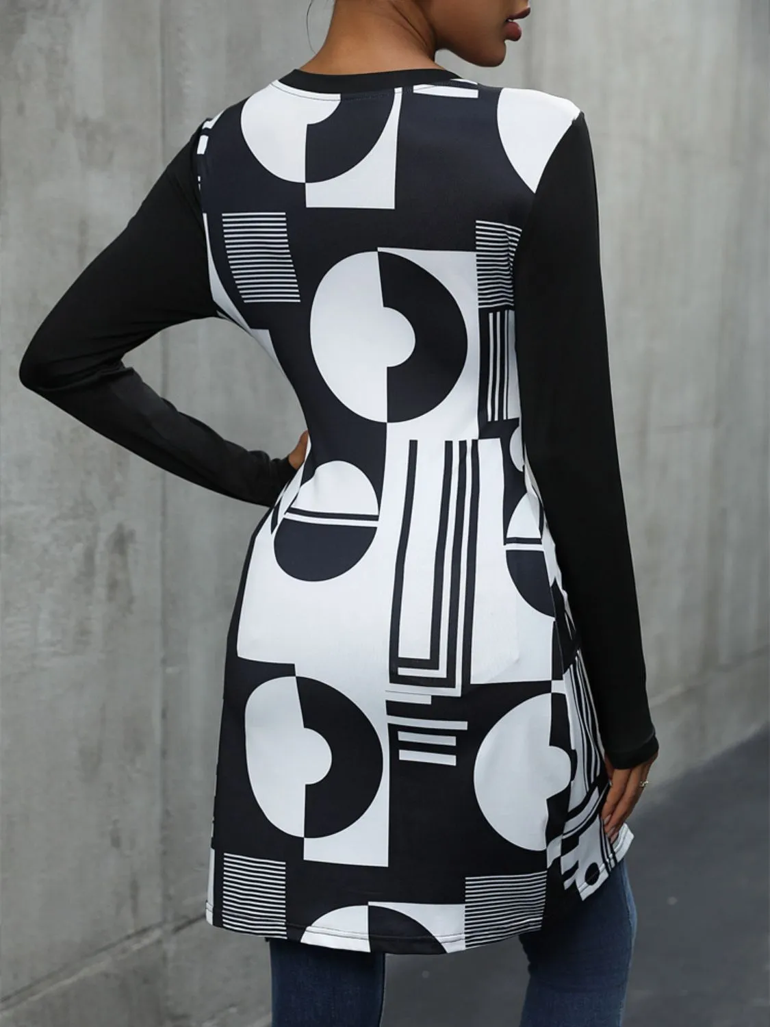 Geometric Round Neck Long Sleeve T-Shirt sold by Charming Charlie product image thumbnail 2