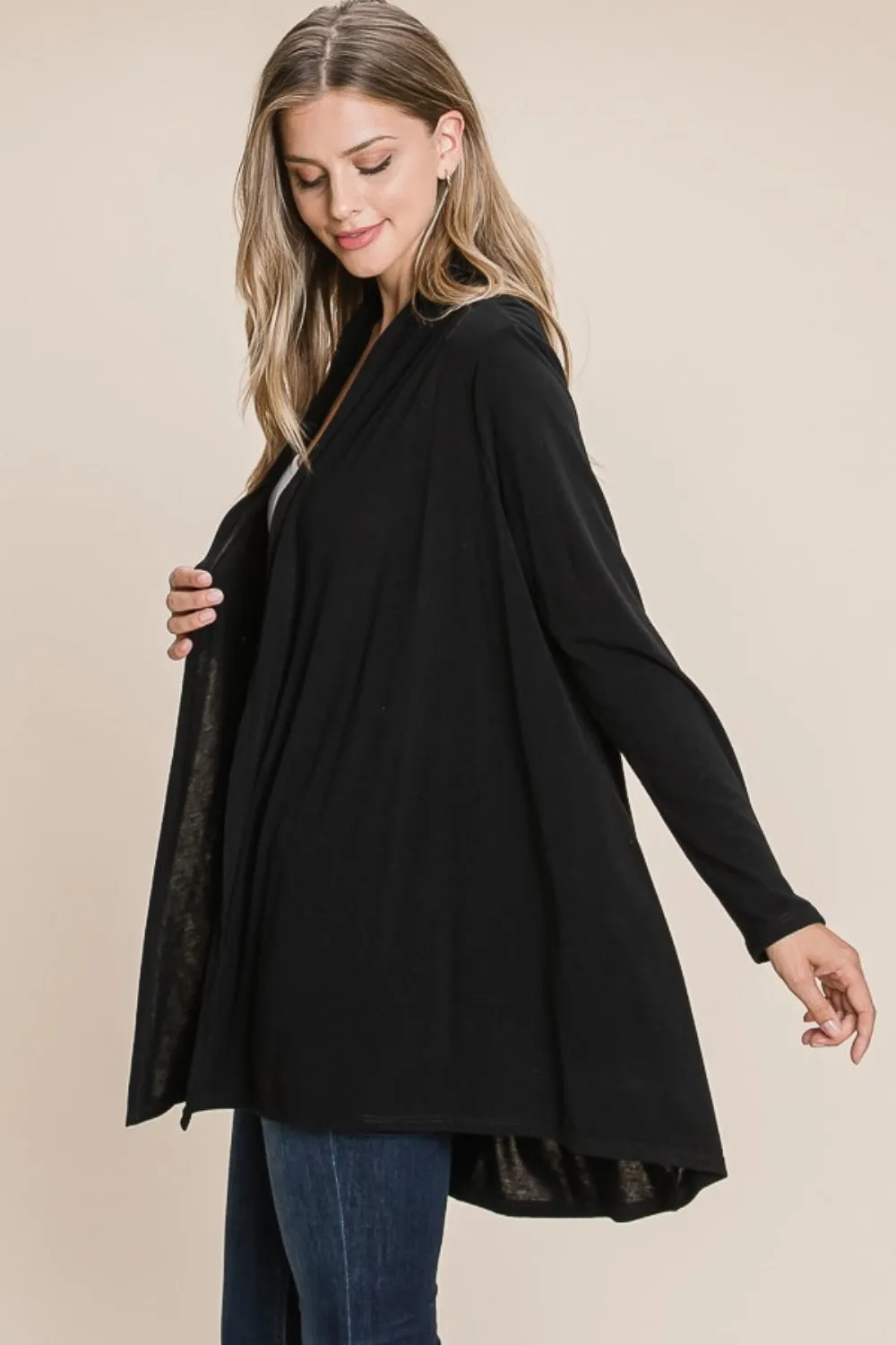 BOMBOM Open Front Long Sleeve Cardigan sold by Charming Charlie product image thumbnail 3
