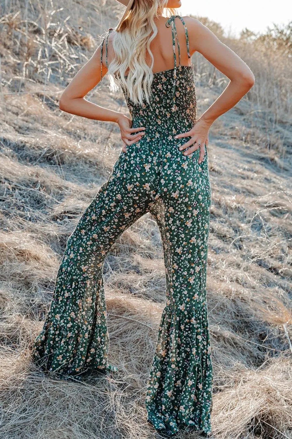 Printed Spaghetti Strap Wide Leg Jumpsuit sold by Charming Charlie product image thumbnail 3